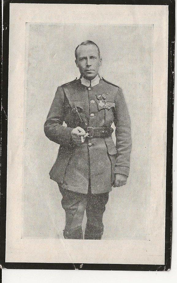 wo1doosprentje foto 3e lanciers baron v.d. bruggen +1916, Collections, Images pieuses & Faire-part, Enlèvement ou Envoi, Image pieuse