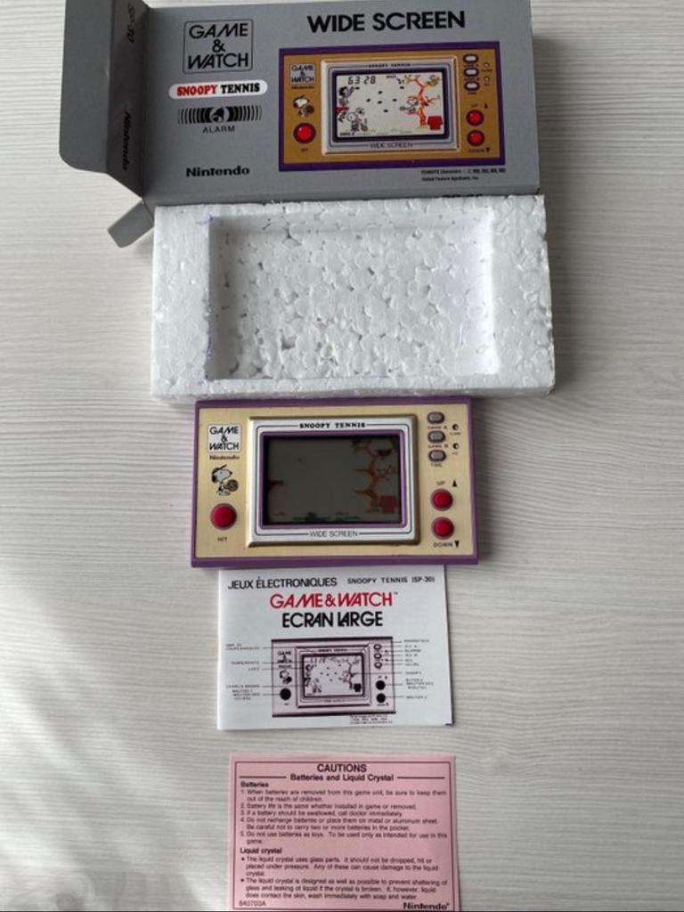 Nintendo Game&Watch Snoopy Tennis SP-30 met doos/instructies, Games en Spelcomputers, Games | Overige, Ophalen, Gebruikt
