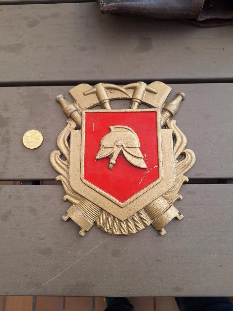 Bouclier de pompiers en aluminium, Collections, Enlèvement ou Envoi