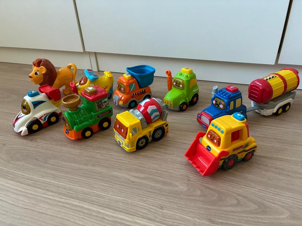 VTech Toet Toet auto’s - 9 stuks, Kinderen en Baby's, Speelgoed |Speelgoedvoertuigen, Ophalen, Zo goed als nieuw