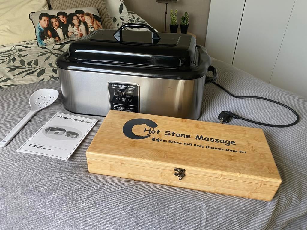 NIEUW! Hotstone ketel 17L met display + stenen set 64stenen, Sports & Fitness, Produits de massage, Enlèvement, Neuf, Pierres chaudes