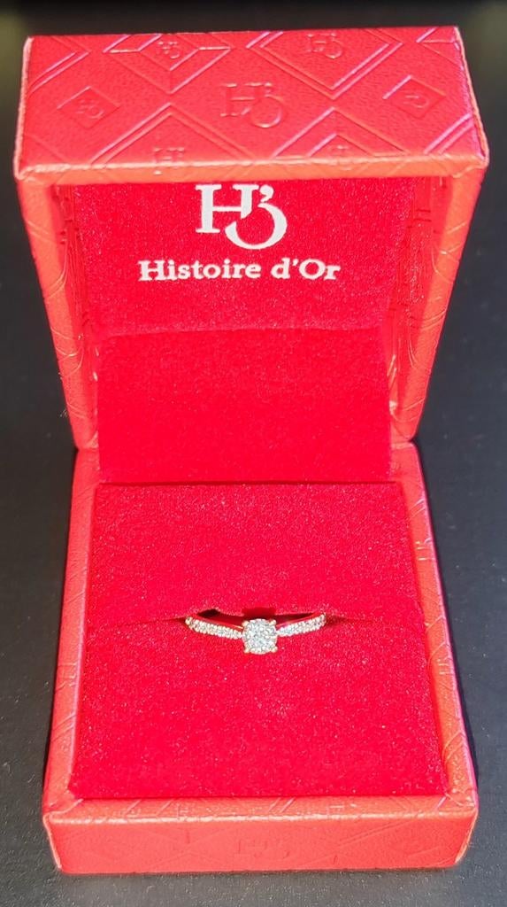 Bague solitaire diamant 0,25 carat/or 18k/Certificat, Bijoux, Sacs & Beauté, Neuf, Or, Plus petit que 17, Or