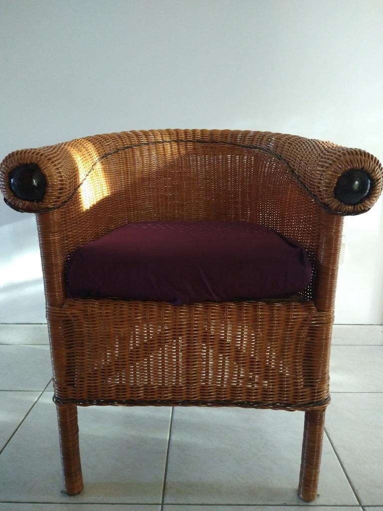 Stevige stoel in rotan, Tuin en Terras, Tuinstoelen, Ophalen, Rotan