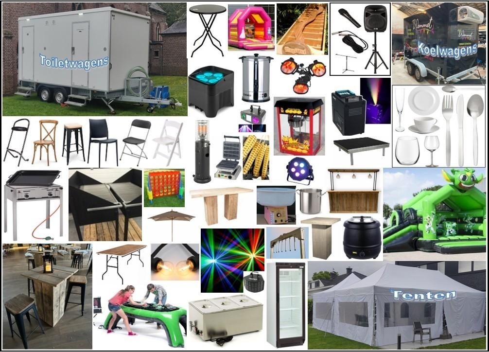 Verhuur feestmateriaal Wemmet, Ophalen, Nieuw