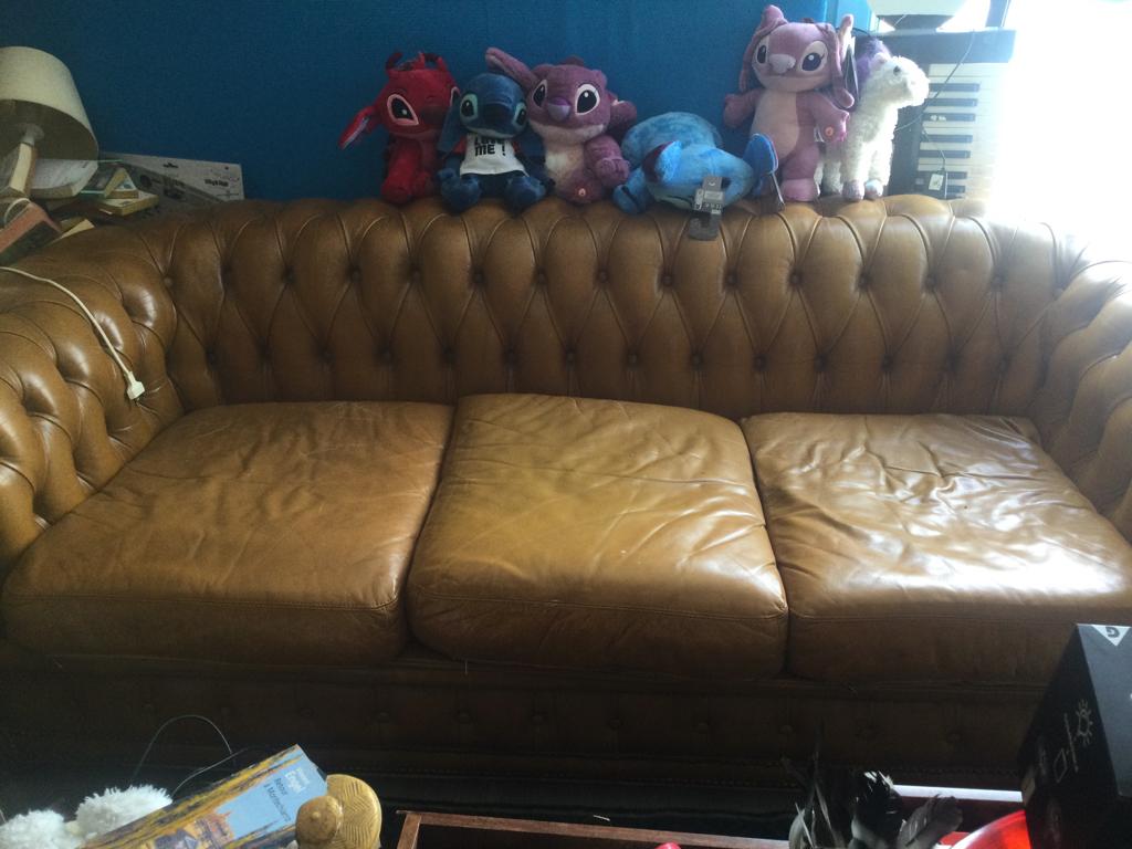 Divan + fauteuil cheesterfield, Maison & Meubles, Canapés | Salons, Autres dimensions, Moins de 75 cm, 200 à 250 cm, Banc droit