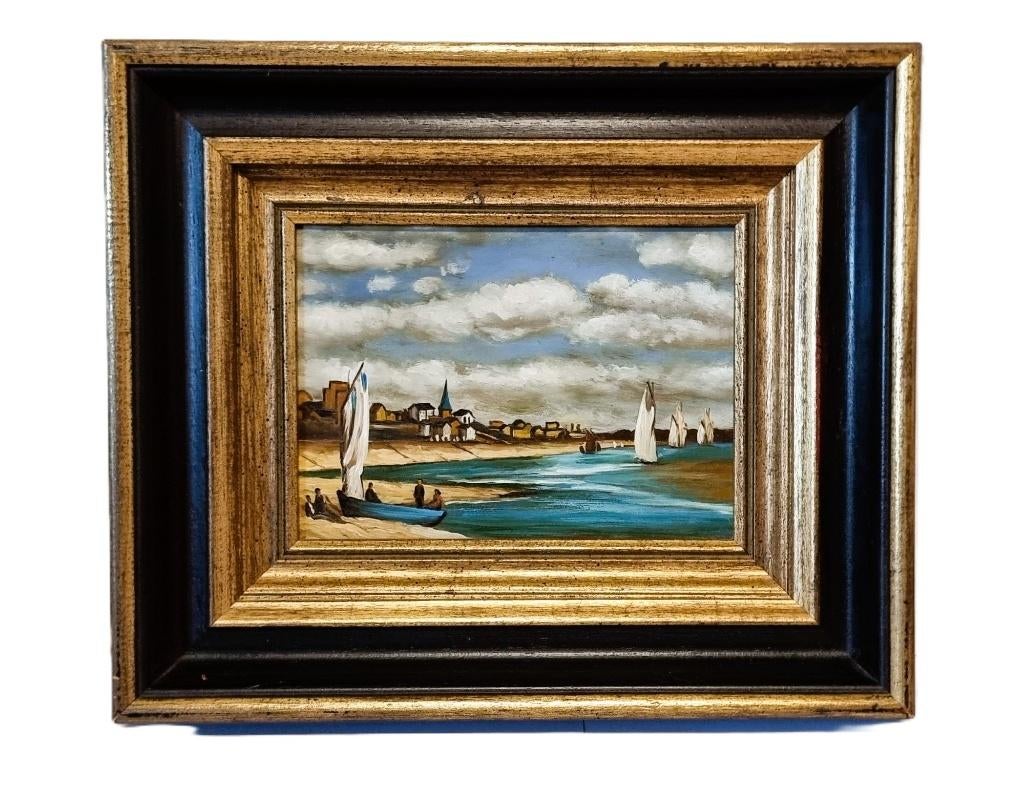 Schilderij zeezicht - olie op paneel, Ophalen of Verzenden