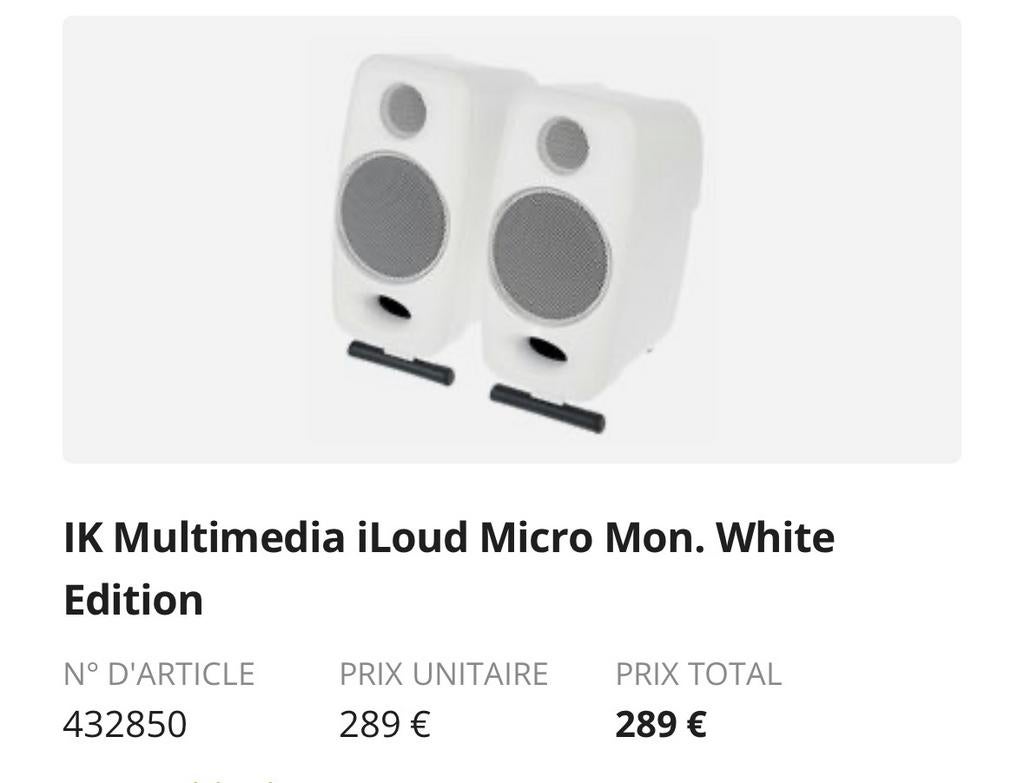 IK Multimedia iLoud Micro Monitoring, TV, Hi-fi & Vidéo, Enceintes, Enlèvement, Comme neuf