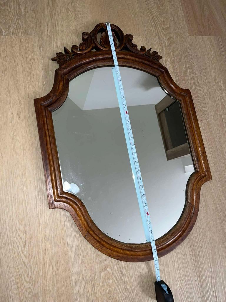 Miroir Rustique / Miroir ancien / Miroi vintage, Antiquités & Art, Enlèvement, Ovale, 50 à 100 cm, Moins de 100 cm