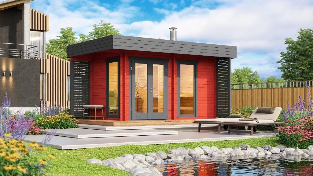 Sauna extérieur Maison de sauna Inari 40 mm, Envoi, Neuf