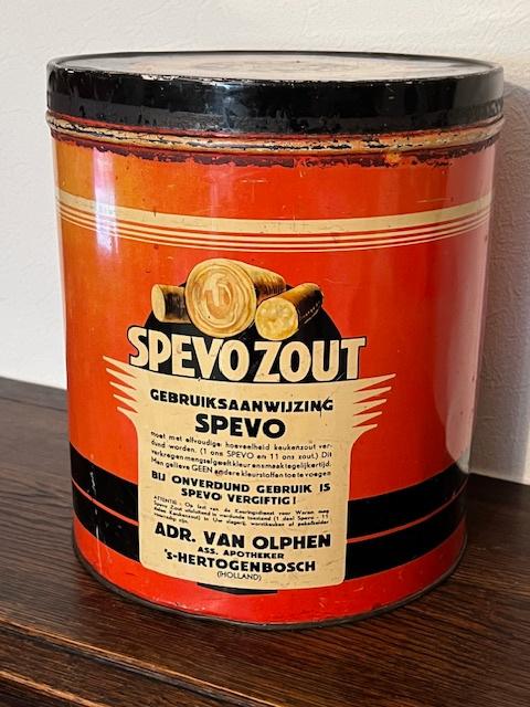 Grande ancienne boîte en tôle de sel Spevo, Antiquités & Art, Enlèvement