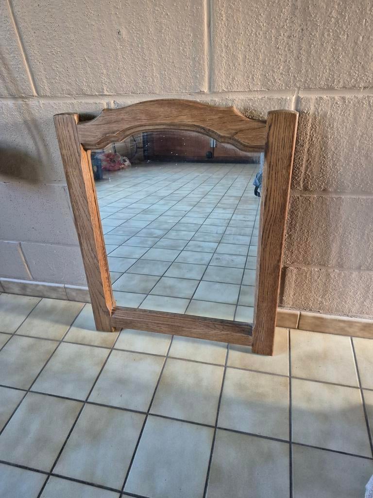 Miroir avec cadre en chêne, Maison & Meubles, Accessoires pour la Maison | Miroirs, Enlèvement