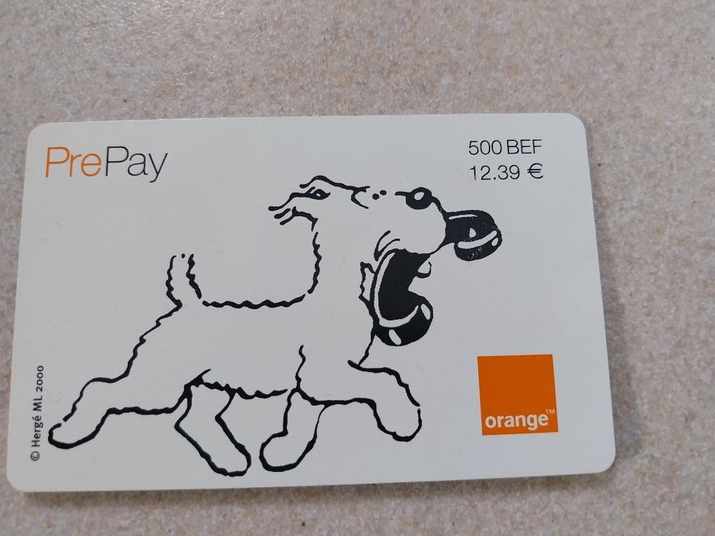 carte téléphone ORANGE " TINTIN".., Collections, Enlèvement