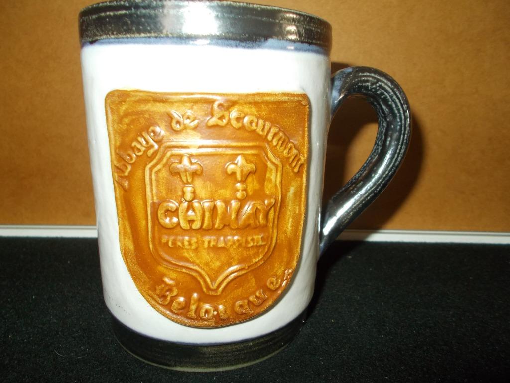 Trappist CHIMAY-Pot à bière-céramique 50cl - blanc/brun - 10, Enlèvement ou Envoi, Utilisé, Chope(s), Autres marques