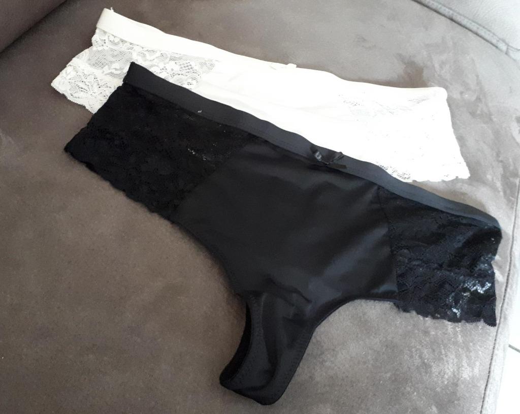 Zeeman-string-kant-maat XL - wit+zwart - 2 stuks - NIEUW, Zeeman, Verzenden, Wit, String