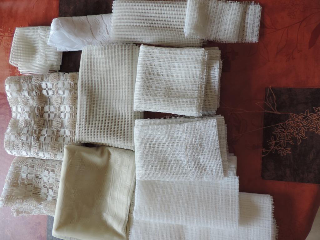 Rideaux divers, 1 lot de 8 rideaux et voilages ..brisés vues, Enlèvement ou Envoi, Crème
