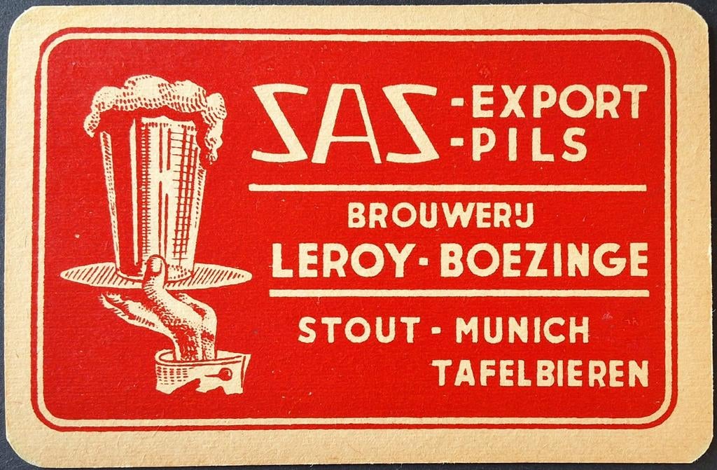 1 Speelkaart  Sas-Pils, Ophalen of Verzenden