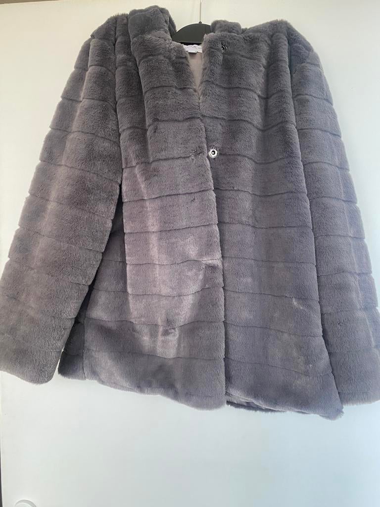 Veste fausse fourrure grise, Enlèvement, Comme neuf