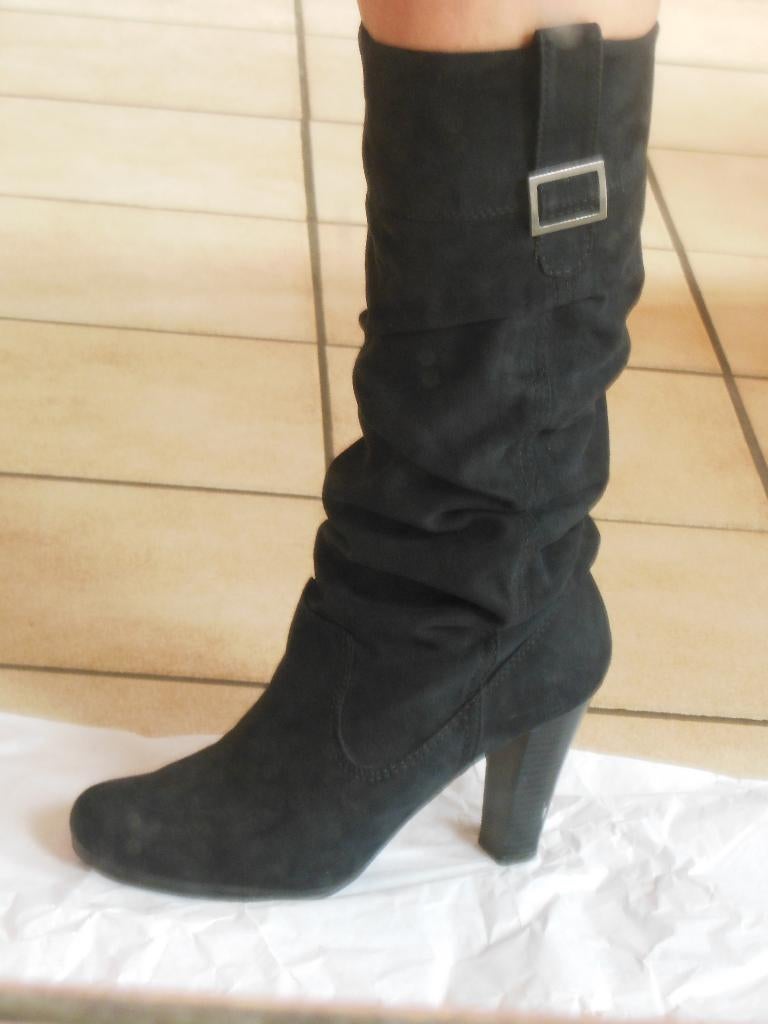 Bottes en daim, Enlèvement ou Envoi, Porté, Noir