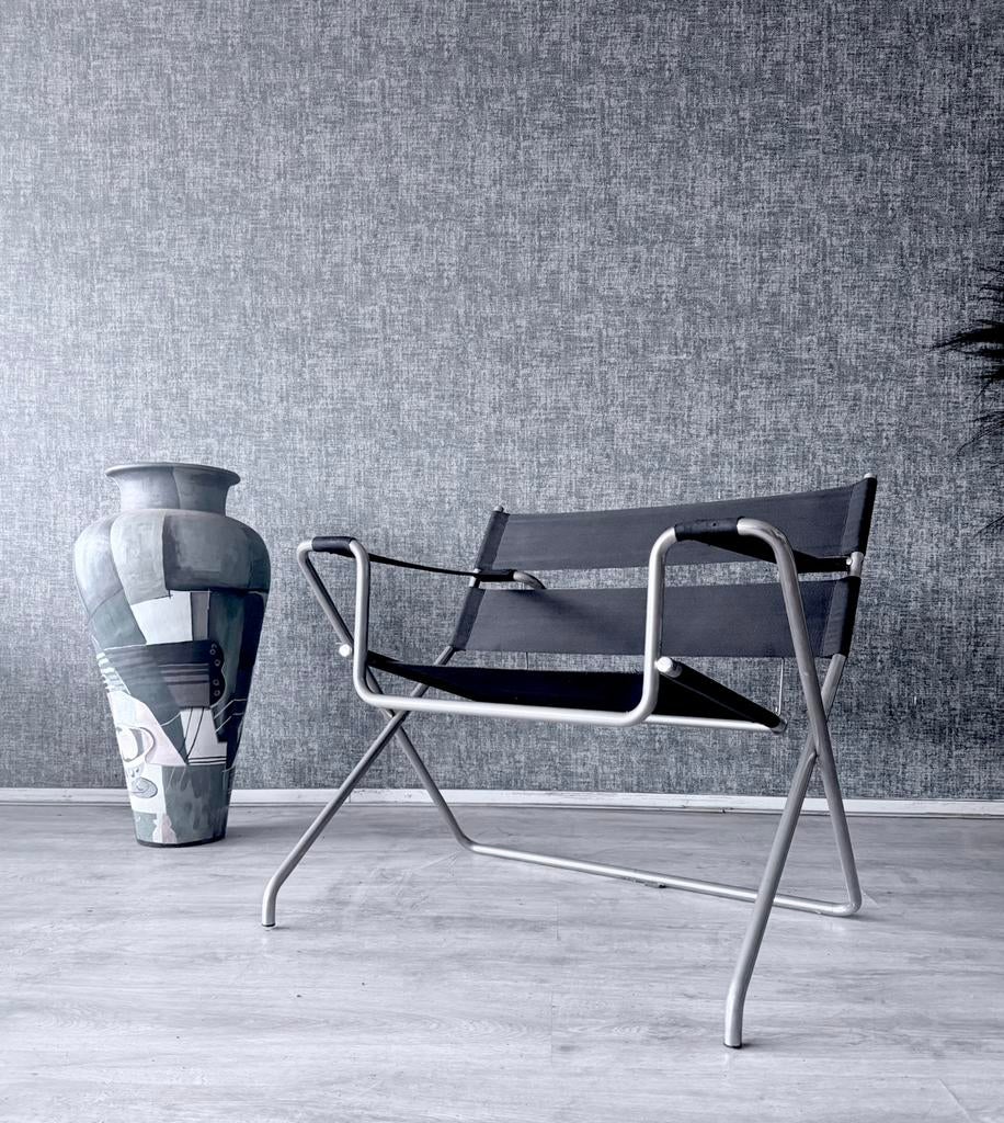 Vintage Tecta D4 Chair by Marcel Breuer, Original Eisengarn, Huis en Inrichting, Stoelen, Gebruikt, Stof, Blauw, Ophalen