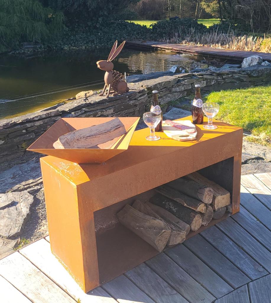 brasero acier corten, Jardin & Terrasse, Chauffage de terrasse, Neuf, Sol, Enlèvement