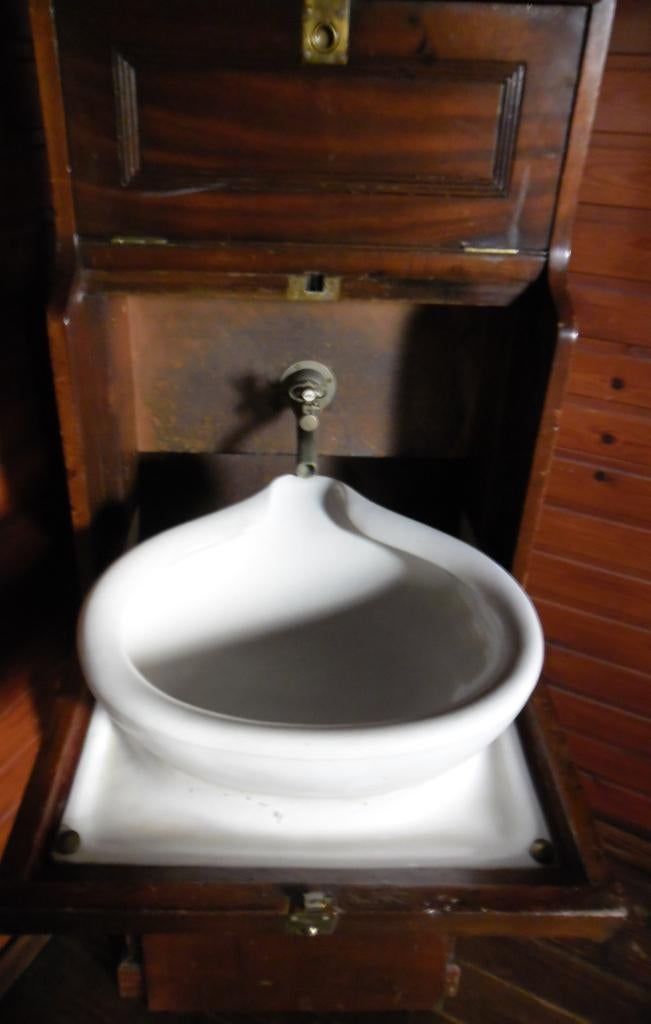 Antieke Mahoniehouten maritieme wastafelkast, Antiquités & Art, Antiquités | Meubles | Tables, Enlèvement