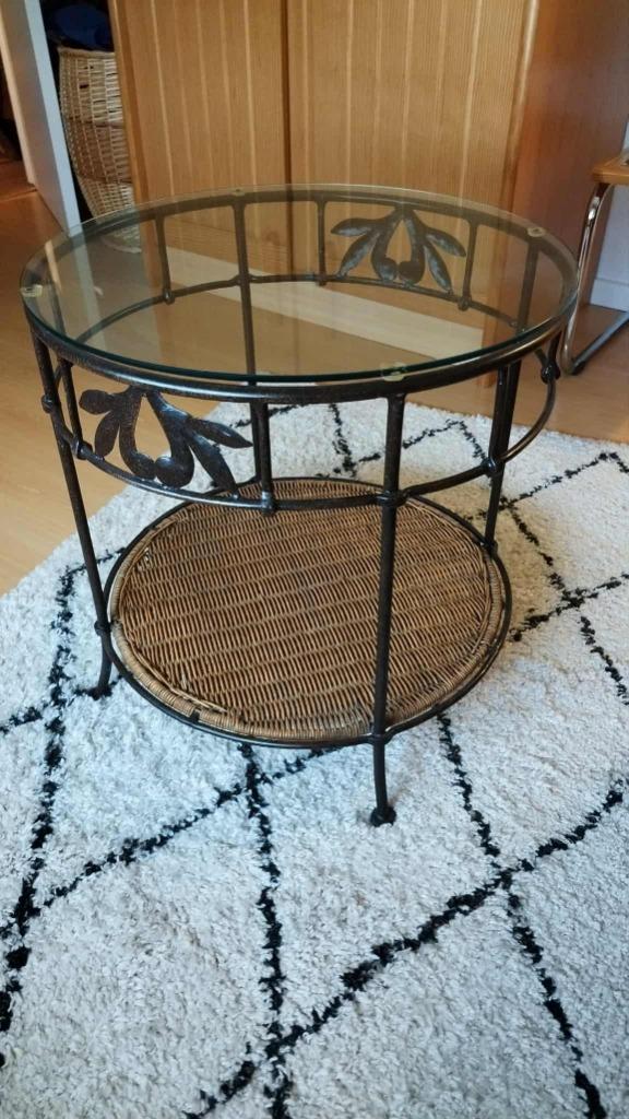 DECORATIEVE RONDE TAFEL - EINDE VAN DE BANK, Huis en Inrichting, Tafels | Salontafels, Zo goed als nieuw, 50 tot 75 cm, 50 tot 100 cm
