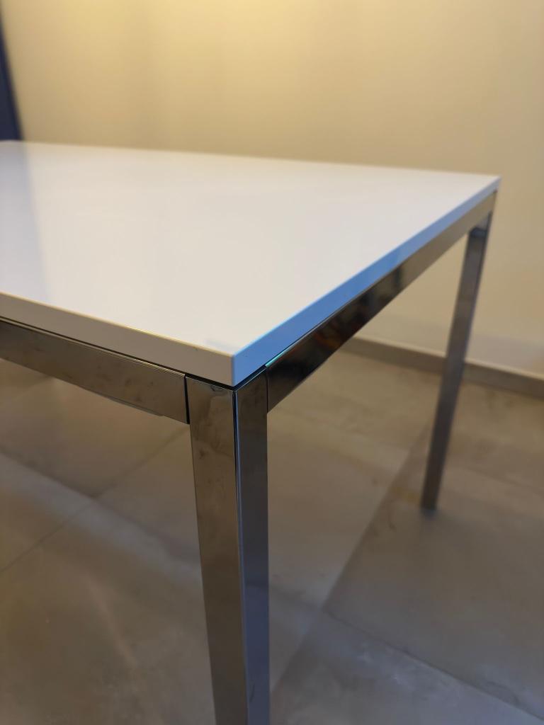 eettafel tafel chroom wit, Ophalen, Gebruikt, Overige materialen