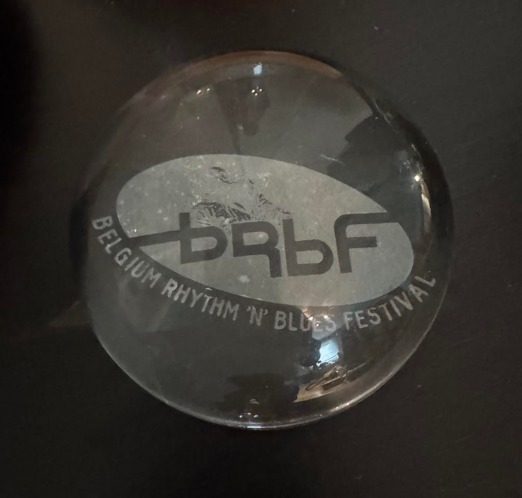 Glazen presse-papier van BRBF Peer - Belgian Rythm and Blues, Antiek en Kunst, Ophalen of Verzenden