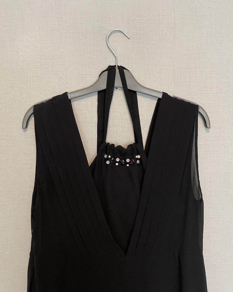 Lange zwarte feestjurk met parels van Senso (L), Vêtements | Femmes, Robes, Comme neuf, Taille 42/44 (L), Noir, Sous le genou