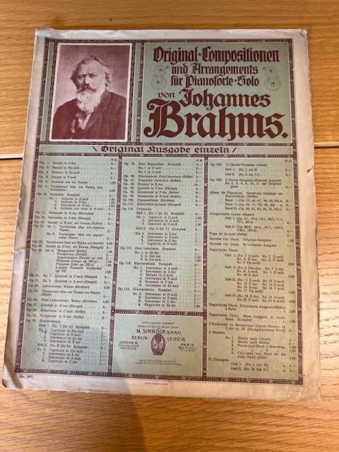 Set van 5 oude Brahms-partituren (Edition Peters & Simrock), Gebruikt, Klassiek, Ophalen of Verzenden, Artiest of Componist