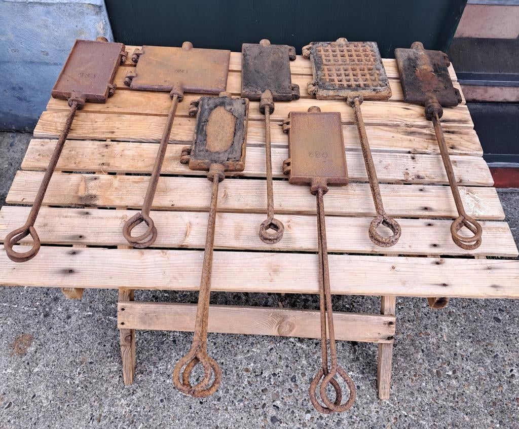 Wafelijzer oude Wafelijzers decoratie, Antiek en Kunst, Verzenden