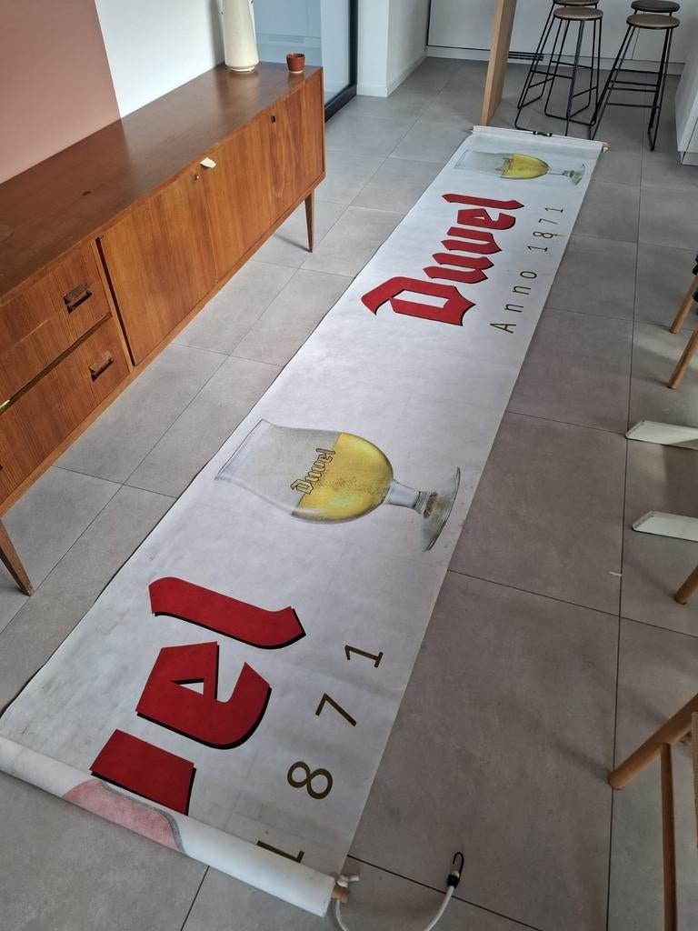 Duvel banner vlag groot, Ophalen