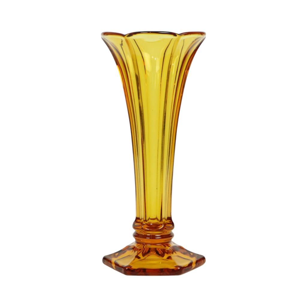 Kleine Luxval Vaas Amber Américain 1935 VSL Art Deco, Antiek en Kunst, Ophalen of Verzenden