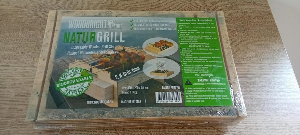 Naturgrill biologisch afbreekbaar - campingbarbecue, Ophalen of Verzenden, Nieuw, Met accessoires