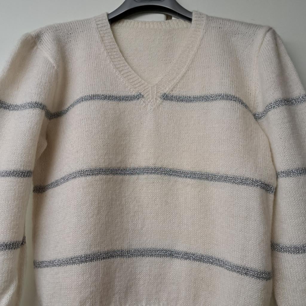 Handgebreide trui mohair lurex Nieuwstaat, Kleding | Dames, Truien en Vesten, Ophalen of Verzenden, Nieuw, Wit