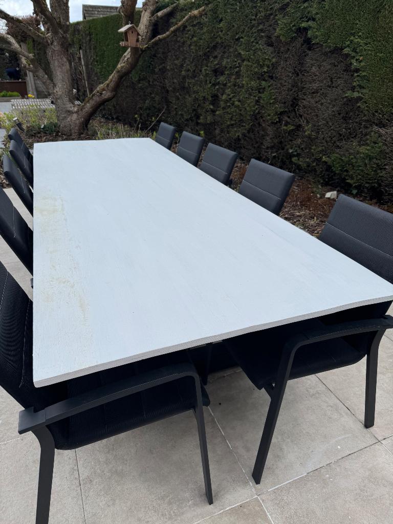 Tuintafel, Tuin en Terras, Tuintafels, Ophalen, Gebruikt, Rechthoekig, Hout