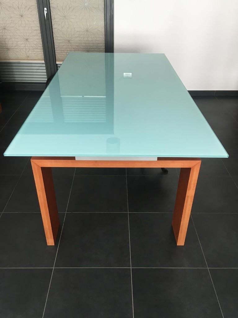 Table à manger en verre 2m, Maison & Meubles, Cerisier, Enlèvement, Utilisé, 50 à 100 cm