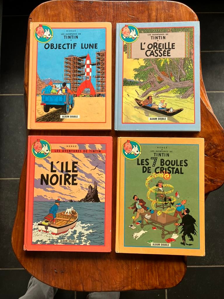 Tintin - 4 Albums Double, Livres, Plusieurs BD, Enlèvement ou Envoi, Utilisé