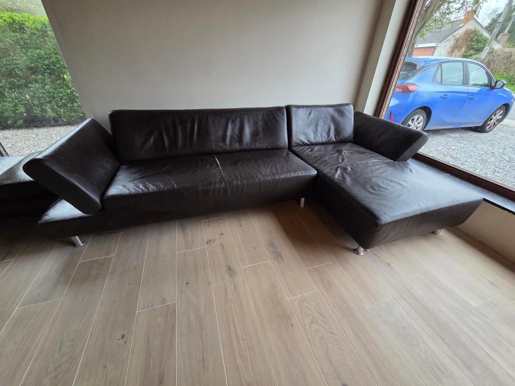 Canapé d’angle Willi Schillig en cuir + méridienne, Utilisé, Cuir, Canapé d'angle