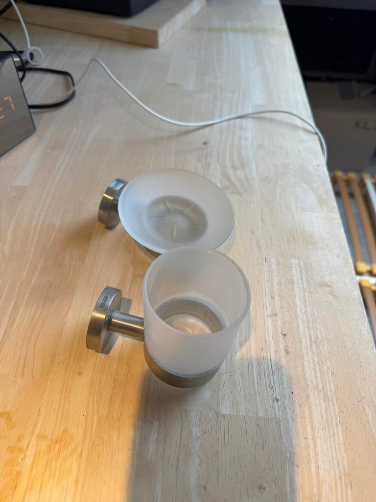 Badkamer accessoires rvs mat glas, Enlèvement, Utilisé