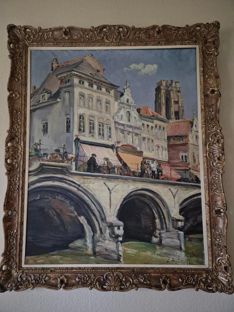 Schilderij over Mechelen van Emile Thysebaert, Ophalen