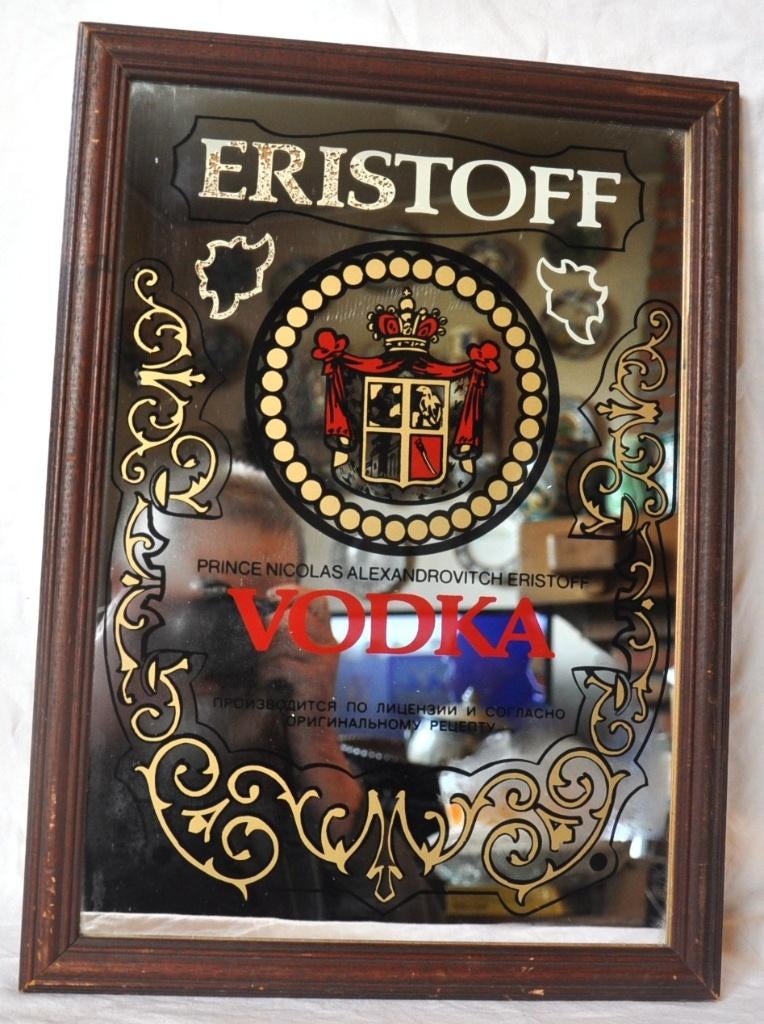 miroir de brasserie publicitaire eristoff, Enlèvement ou Envoi, Utilisé, Panneau publicitaire