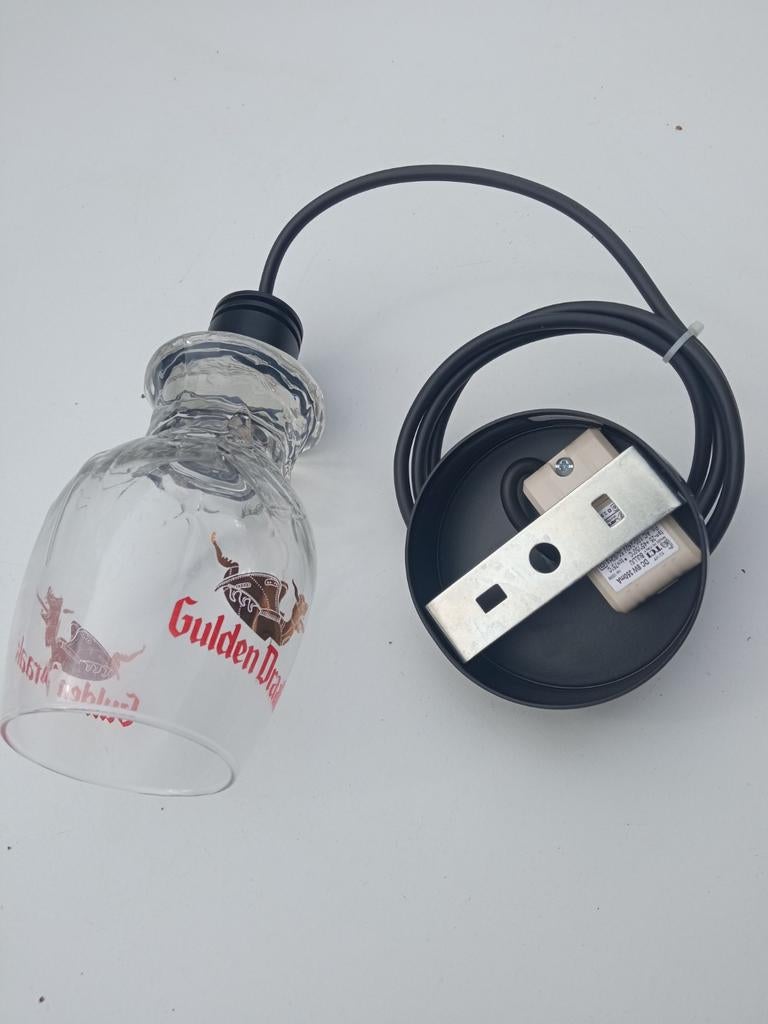 Hanglampen led met reclame van bier Gulden Draak, Ophalen