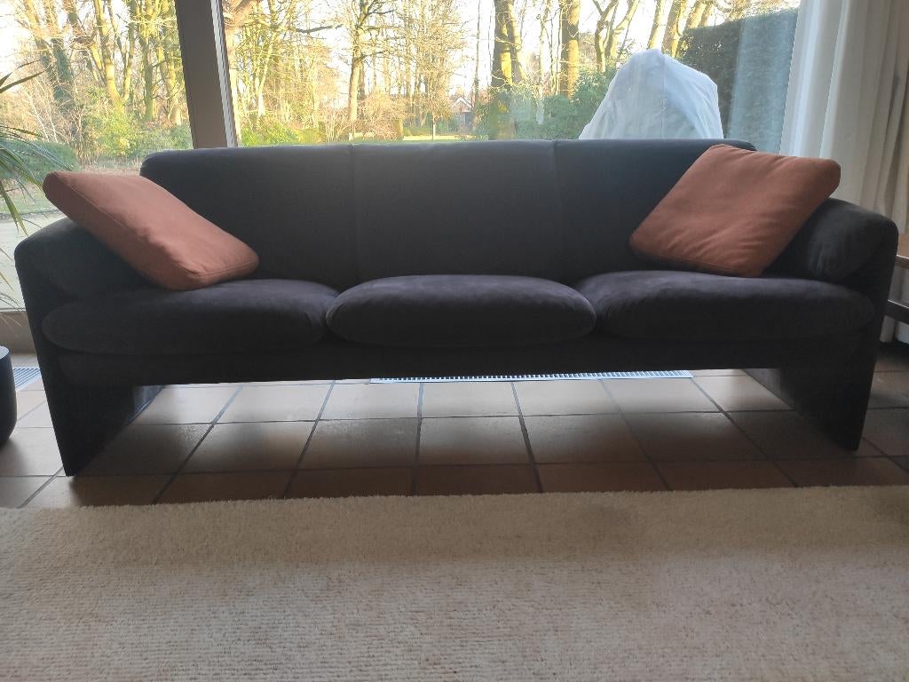 Saloncombinatie Leolux in donkerbruin alcantara, Ophalen, Gebruikt, Stof, Modern design