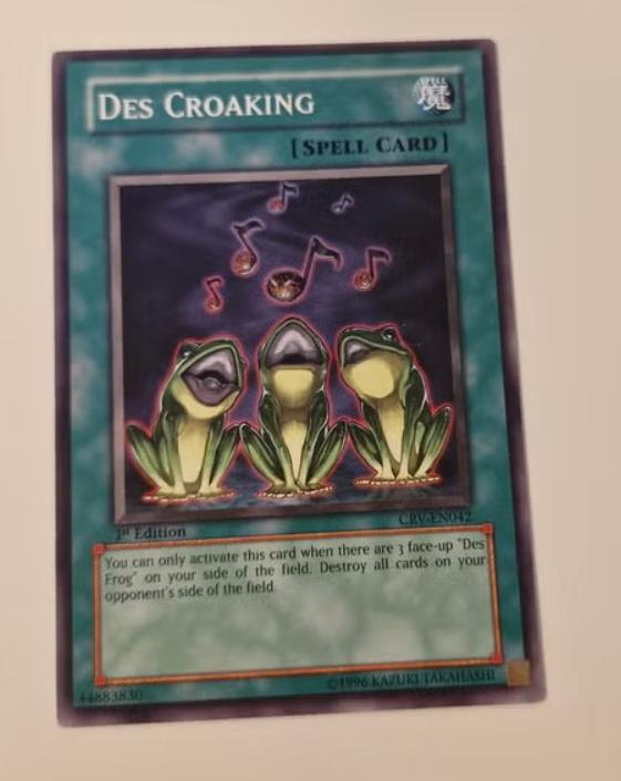 Yu-Gi-Oh! Des Croaking Spell Card CRV-EN042 1st Edition, Ophalen of Verzenden, Zo goed als nieuw
