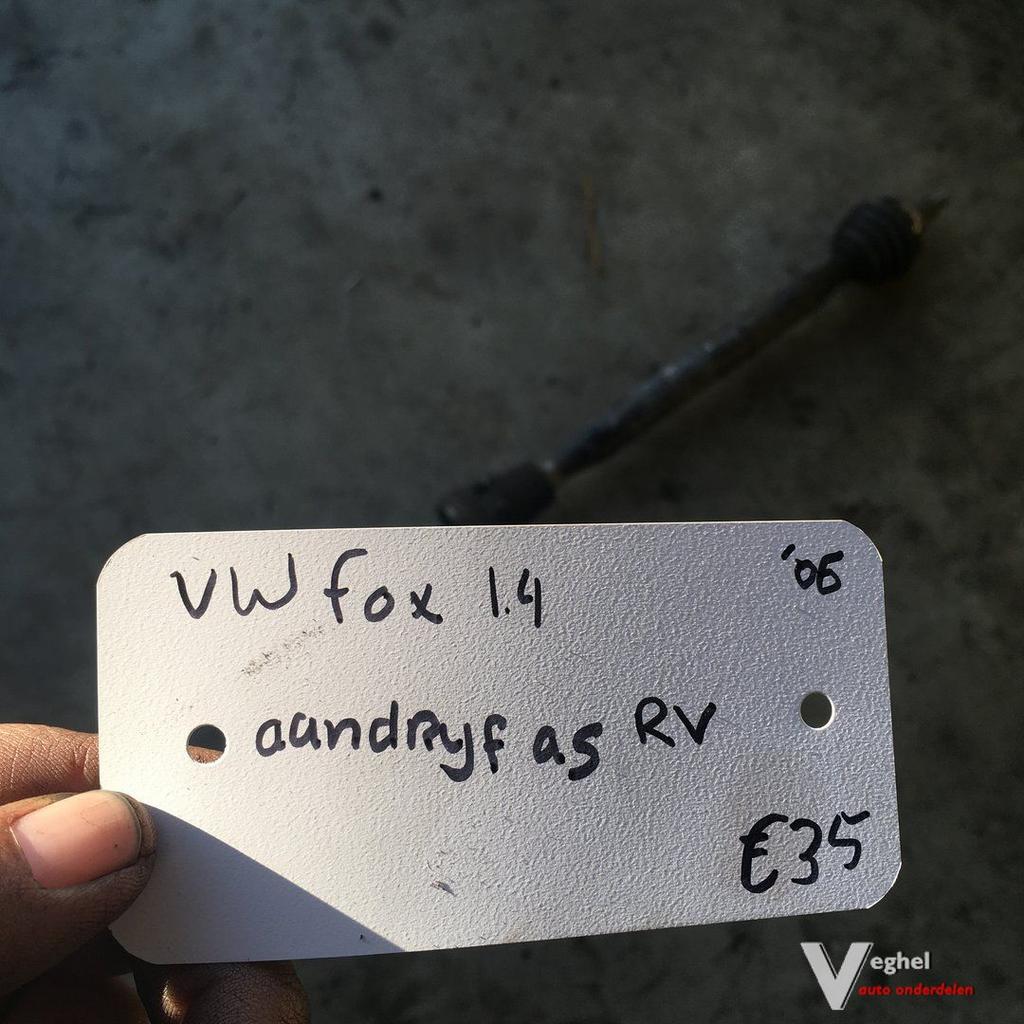 Vw Fox 1.4 2006 Aandrijfas Rechtsvoor, Auto-onderdelen, Gebruikt, -, -, Ophalen of Verzenden