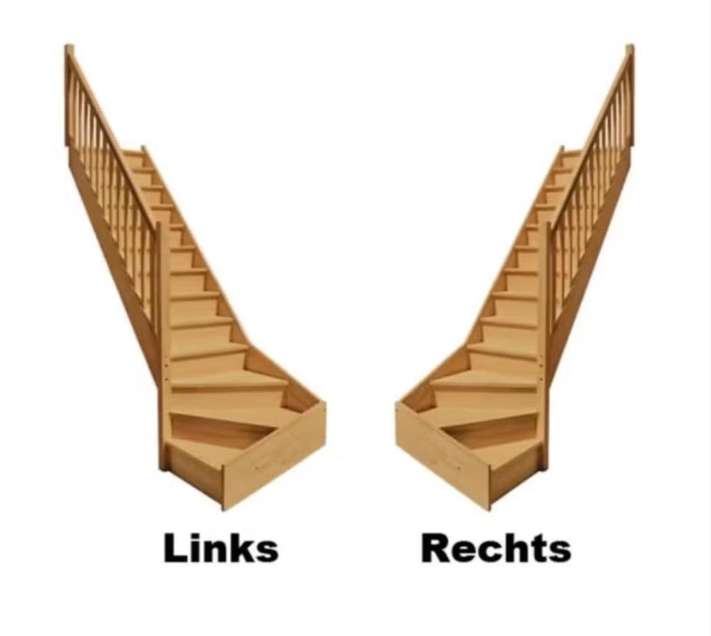 beuken trap 1/4 draai voorgemonteerd, Ophalen, Trap