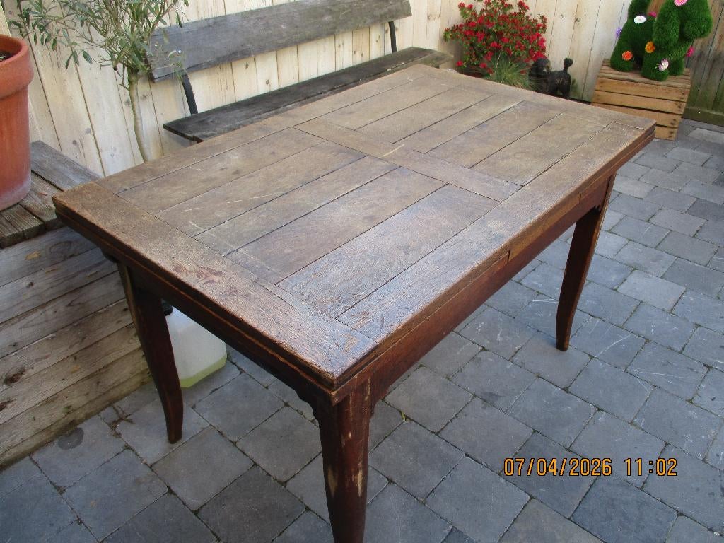 Table de ferme en bois massif, Maison & Meubles, Enlèvement, 50 à 100 cm