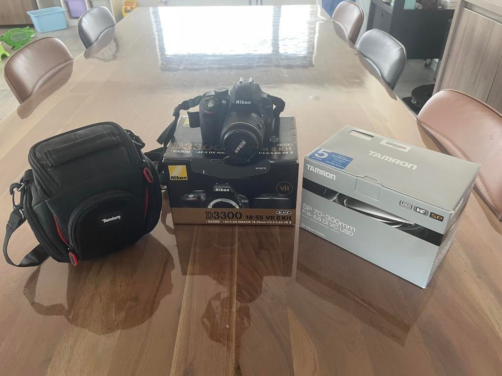 Camera Nikon D3300 met extra lens en draagtas, Audio, Tv en Foto, Ophalen, Zo goed als nieuw