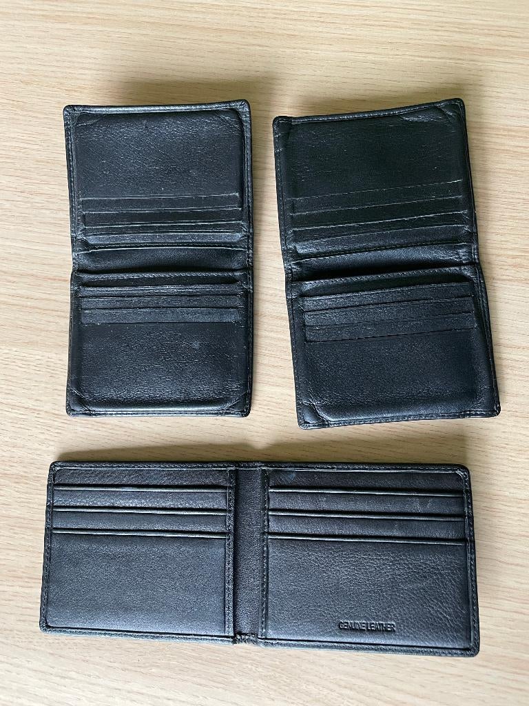 lederen portefeuille heren kaartenhouder, Handtassen en Accessoires, Portemonnees, Zo goed als nieuw, Wit, Leder, Met knipsluiting